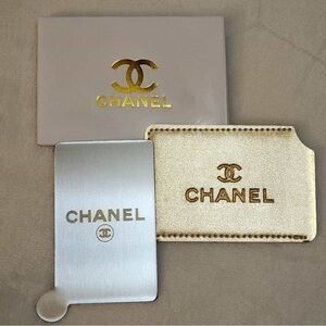 CHANEL Gold Card Holder and Mirror Set